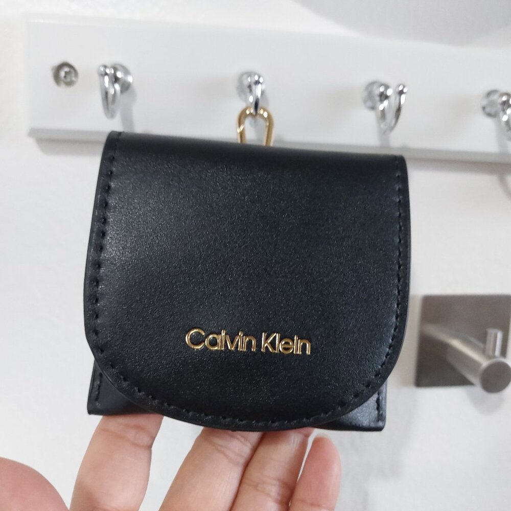 Calvin Klein Clip On Bag Coin Purse Keyring Keychain Charm Mini Wallet 2 Colors